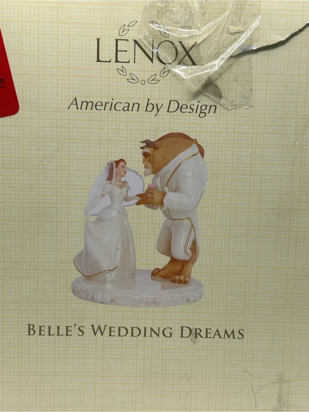 Lenox Beauty and the Beast Porcelain Figurine Bride Belle w Beast Cake Topper